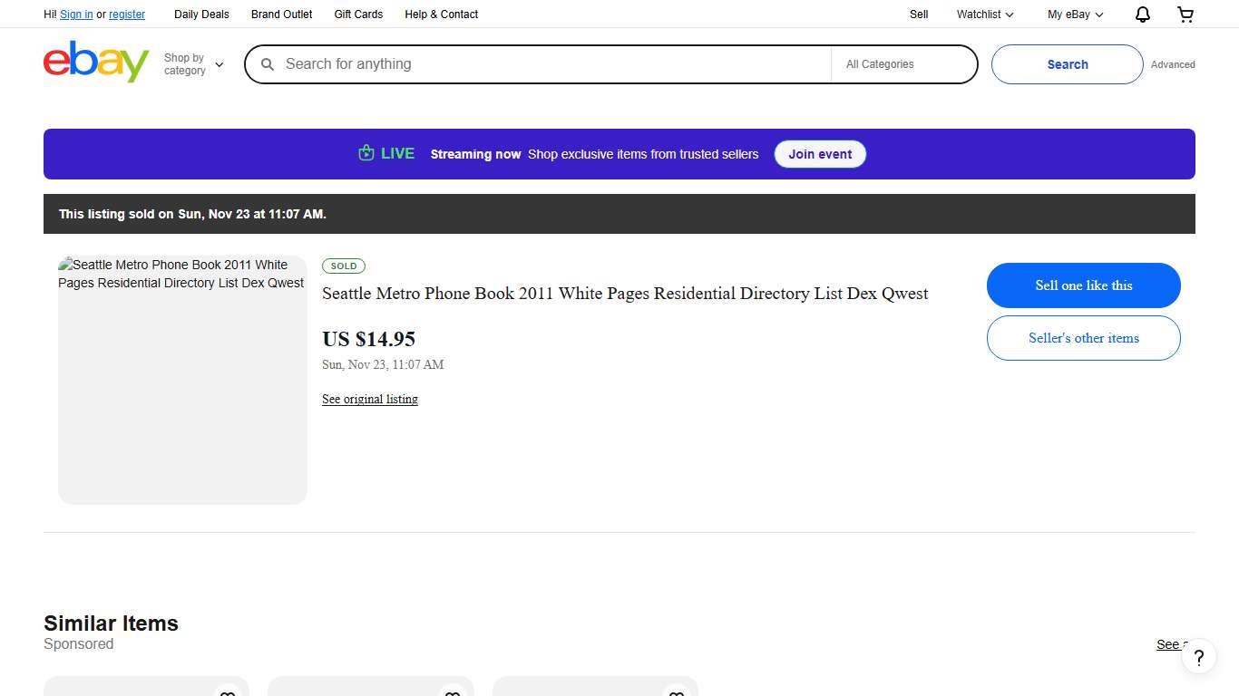 Seattle Metro Phone Book 2011 White Pages Residential Directory List Dex Qwest | eBay